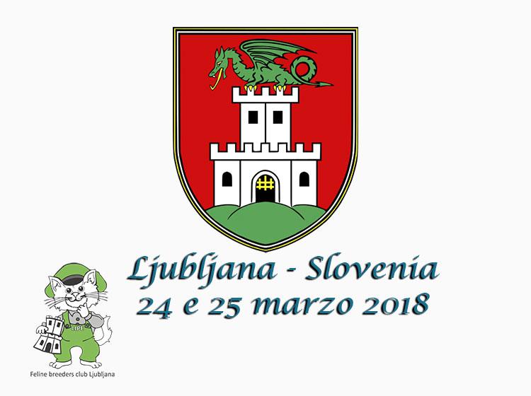 24 e 25 marzo 2018 Mostra Internazionale Felina ZFDS FIFe di Ljubliana Slovenia