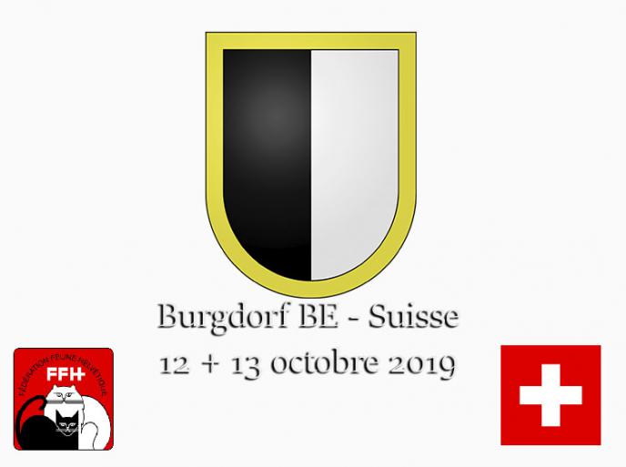 12 et 13 octobre 2019 Exposition féline internationale FHH - FIFe Burgdorf BE - Suisse