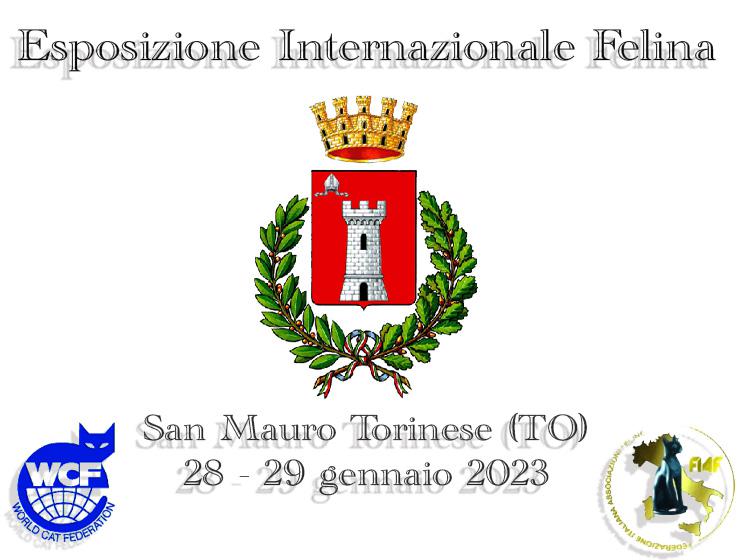 28 e 29 gennaio 2023 Esposizione Internazionale Felina FIAF - WCF San Mauro Torinese (TO)