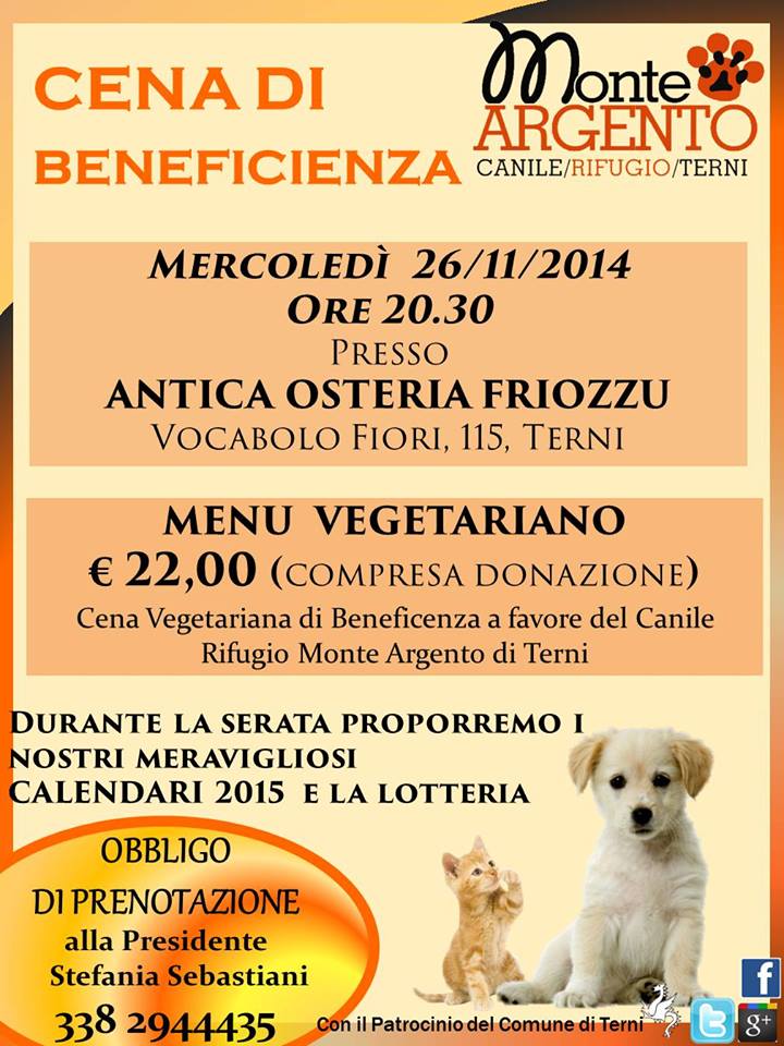 locandina cena Monte Argento Terni novembre 2014