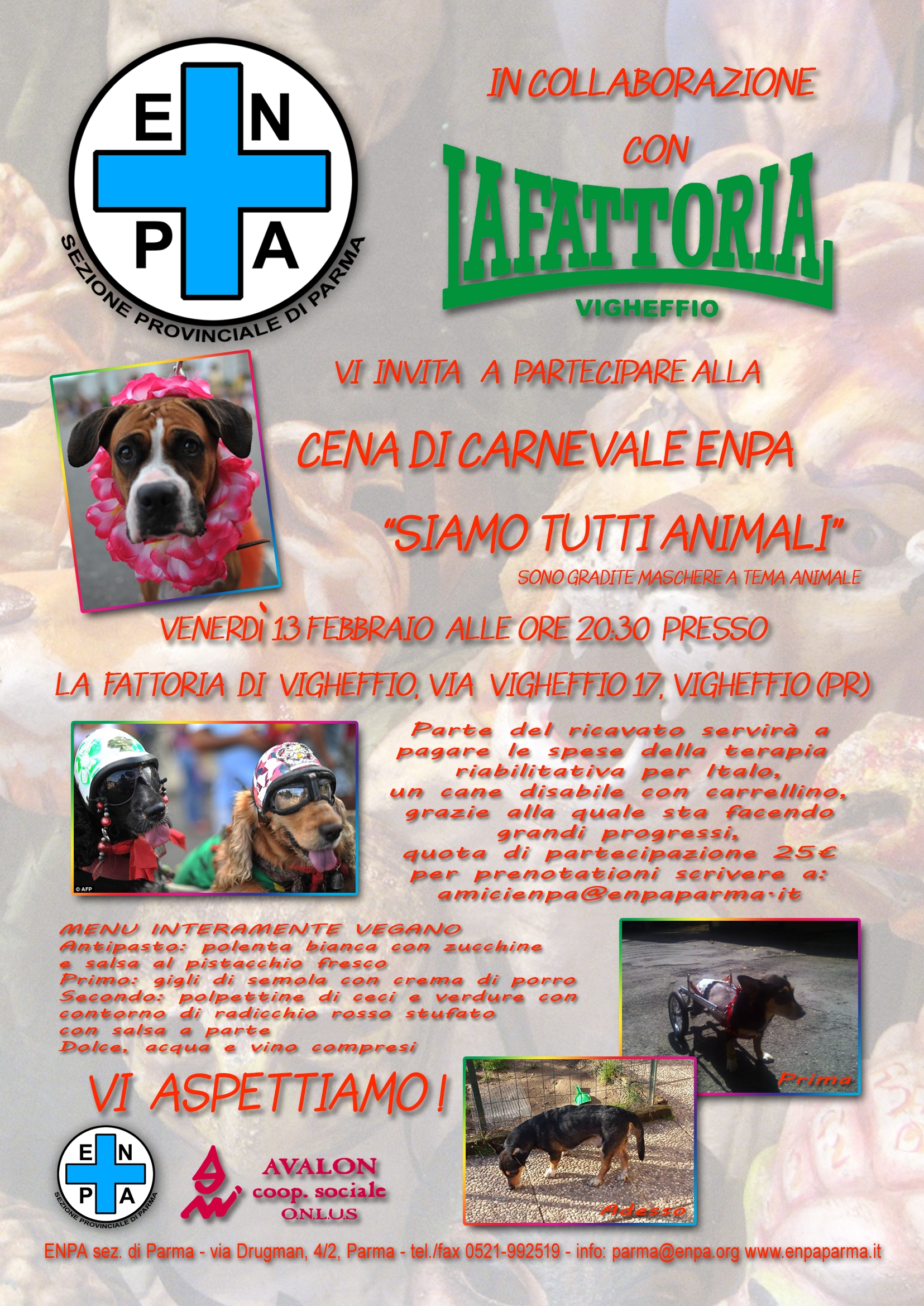 Siamo Tutti animali - cena Enpa Parma febbraio 2015