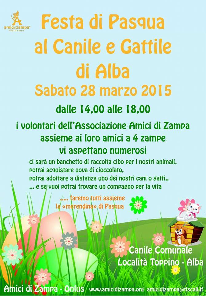 Festa di Pasqua Canile/Gattile di Alba 28 marzo 2015